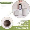 YAUKPH Matte Beige Bathroom Accessories 2 Piece Set Plastic Soap Dispenser and Toothbrush Holder for Modern Bathroom Decor