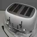 Roter Mond 4 Slice Toaster Retro Stainless Steel with Bagel Defrost Cancel Function, 6 Browning Settings, Extra Wide Slot and Removable Crumb Tray, White, ST033