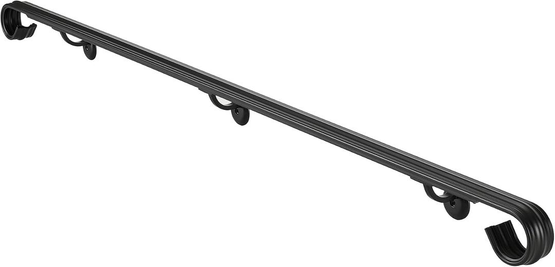 5 Feet Aluminum Handrail Kit Indoor/Outdoor Stair Railing Matte Black