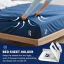 Bed Sheet Holders Lock for Corners - Mattress Sheet Corner Holders Keep Firm Tight in Place Set of 4 (White)