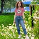 Daisy Shirts for Women Marguerite Daisy Floral T-Shirt Wildflower Tee Tops (S)