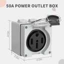 50 Amp Power Outlet Box,NEMA 14-50R Outlet 125/250Volt Weatherproof Outdoor Receptacle Panel,50 Amp RV Receptacle for Electric Vehicles,Camper, Generator, etc.ETL Listed