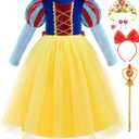 iTVTi Princess Costume for Girls Dresses Toddler Kids Outfit for Halloween Birthday Party Cosplay with Accessories (Tag 100)
