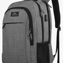 MATEIN Travel Laptop Backpack, Business Anti Theft Slim Sturdy Laptops Backpack with USB Charging Port, Water Resistant College School Computer Bag Gift for Men & Women Fits 15.6 Inch Notebook, Grey