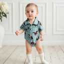 BULINGNA Baby Boy Western Outfit Long Sleeve Button Down Cowboy Wild Ride Romper Shirt Cowgirl Rodeo Gentleman Clothes