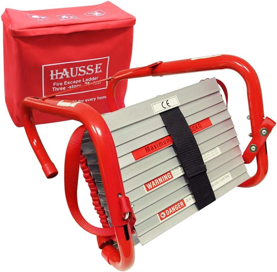 Hausse Retractable 3 Story Fire Escape Ladder, 25 Feet