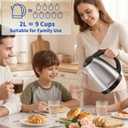 DEZIN Electric Kettle Upgraded, BPA Free 2L Stainless Steel Tea Kettle, Fast Boil Water Warmer with Auto Shut Off and Boil Dry Protection Tech for Coffee, Tea, Beverages