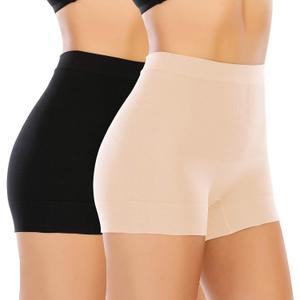 Womens Seamless Shaping Boyshorts Panties Tummy Control Underwear Slimming Shapewear Slip Shorts, Medium