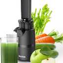 Cold Press Juicer, INOVIVA Masticating Juicer Machines Compact, Slow Juicer with 70 RPM Low Speed, Juice Maker for Vegetable & Fruit, Portable Juice Extractor High Juice Yield & Easy to Clean, Black