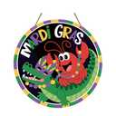 Mardi Gras Door Decorations, Mardi Gras Door Hanger, Masquerade Decorations, Crawfish Alligator Decor, New Orleans Brazi Carnival Wooden Wall Decor for Home Office Garden Party