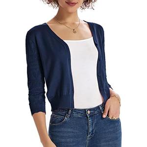 GRACE KARIN Women's Cardigans Shrugs for Dresses 3/4 Sleeve Cardigan V Neck Button Down Sweater Lightweight, Size L