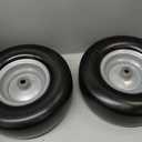 (2 Pack) 13x5.00-6 Flat Free Tire and Wheel,Front Zero-Turn Smooth Tire with 3/4" & 5/8" Precision bearings,3.25"- 5.9" Center Hub Replacement for Riding Lawn Mower,Zero-Turn Mowers
