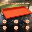 BANGIE 28" Silicone Griddle Mat for Blackstone Accessories - Anti-Warping & UV-Resistant Full-Wrap Cover for 2-Burner Flat Top Grill, Blocks Condensation Rust (Orange)