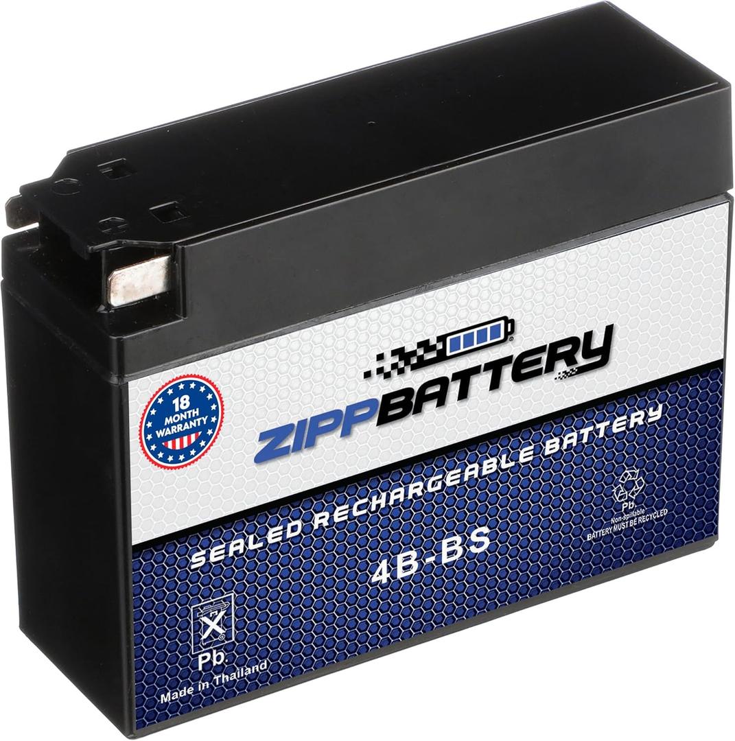 YTX4B-BS 12V 40 CCA AGM  Maintenance-Free 2Ah Battery for Scooter, Mini ATV, Pocket Bike  Tab Terminal  Fits Yamaha Zuma 50, Honda Metropolitan, Razor Pocket Mod, TaoTao 50cc
