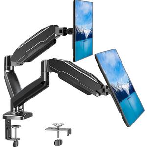MOUNT PRO Dual Monitor Mount Fits 13 to 32 Inch Screen, Height Adjustable Monitor Stand for 2 Monitors, Gas Spring Display Arm Holds up to 17. 6lbs Each, Computer Desk VESA Mount, Black