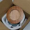 Ceramic Butter Dish with Lid, Butter Crock for Countertop, French Butter Keeper, Elegant Embossed Pattern, Blue (Leaf-3.94"dia)