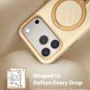 TORRAS Q3 Wind Flow for iPhone 17 Pro Case Silicone, Fit for MagSafe, Magnetic 360 Spin Stand with Camera Control, Liquid Silicone Rubber Soft Phone Case for iPhone 17 Pro 6.3'', Cream Sand