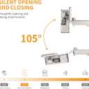 Chibery 4 Pack 9/16" Overlay 4D Concealed Hinges for Face Frame Door, Soft Close On/Off Switch, Self Closing, 105 Open Angle Concealed Stainless Steel Hinges for Framed Cabinet, Satin Nickel
