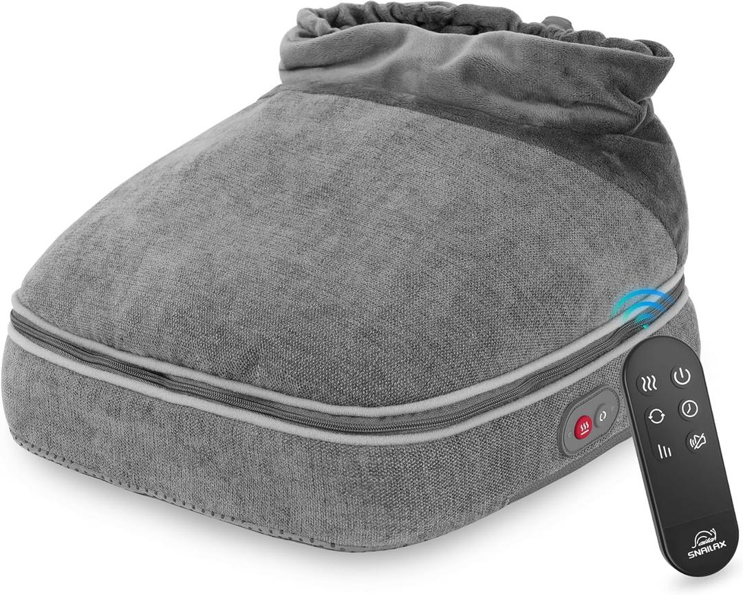 Snailax Vibration Foot Massager with Heat, Foot Warmer, Foot Massager Machine with 3 Vibration Modes & 2 Heating Levels, Remote Control, Size 13