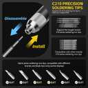 High Power Portable Soldering Kit, 100W Soldering Iron With C210K Tip, Automatic Temperature Adjustment, 2 Seconds Fast Heating (390F-840), Precision Repair