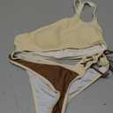 YELAIVP Women's Bikini Sets One Shoulder High Waisted Two Piece Swimsuit Lace Up High Cut Bathing Suit