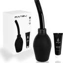 Enema Bulb Kit with Lube Anal Douche Superior Materials Douche for Men Women Made of Comfortable Material (Black)