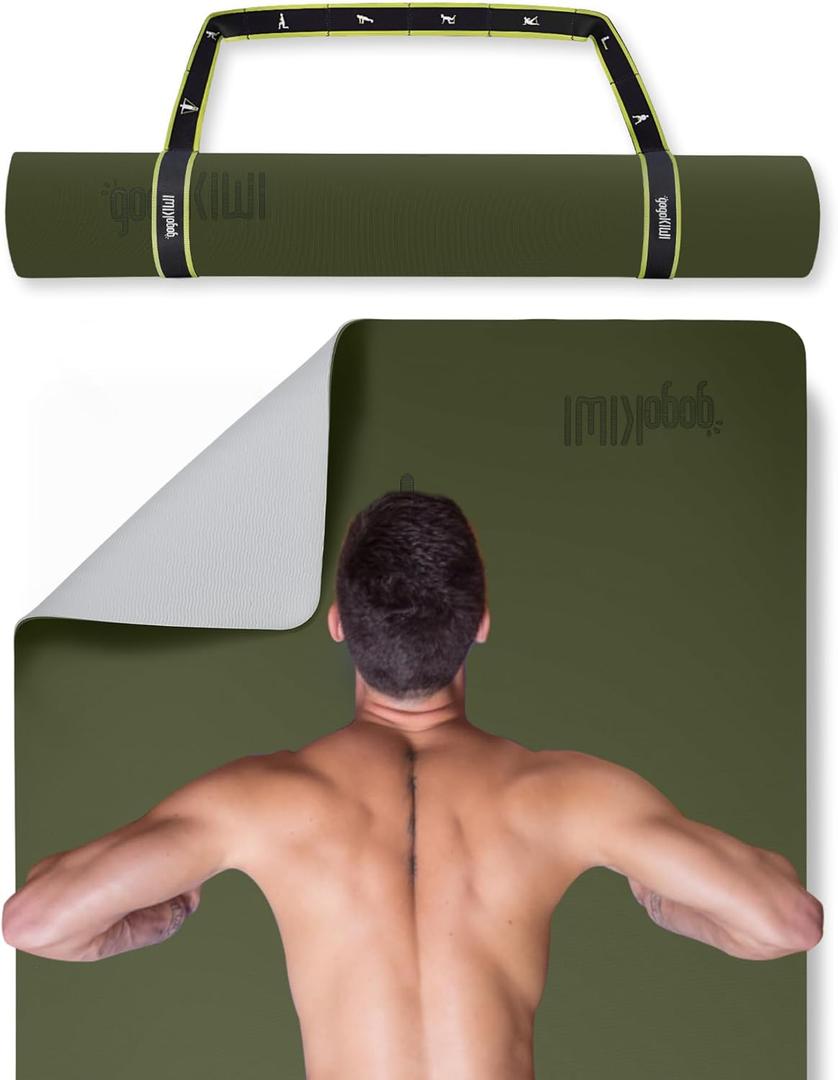 Gogokiwi Extra Wide Yoga Mat for Men Women (72"L x 36"W) Non Slip Fitness & Exercise Mat with Alignment Marks for Yoga, Pilates, Floor Workouts