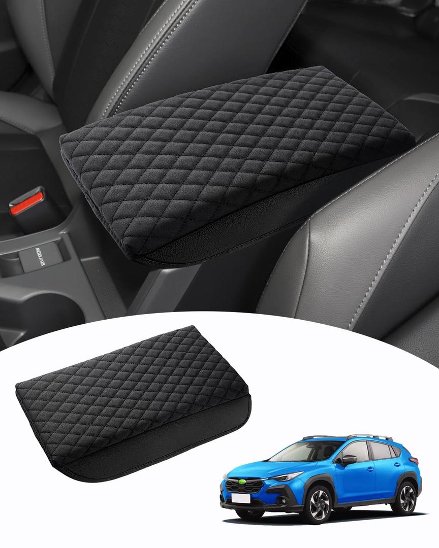 Shademax Center Console Cover Subaru Crosstrek 2024 2025 2026/2024 2025 2026 Impreza Accessories Armrest Cover Cushion Pad Cover PU Leather Middle Console Cover Armrest Seat Box Portector Anti-Scratch,  Console Cover 9x15"