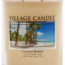Village Candle Coconut Breeze Medium Tumbler Candle, Black Lid