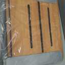 Seachrome Silhouette Comfort Folding Wall Mount Shower Bench Seat with Arms, Teak Seat with Silver Frame