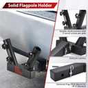 GADFISH Trailer Hitch Flagpole Mount, 2 Mounting Options US Flag Hitch Mount, Universal Flag Hitch Mount for All 2" Receiver, Trailer Hitch Flag Pole Holder for Driving, Black (for 2 Flagpoles)