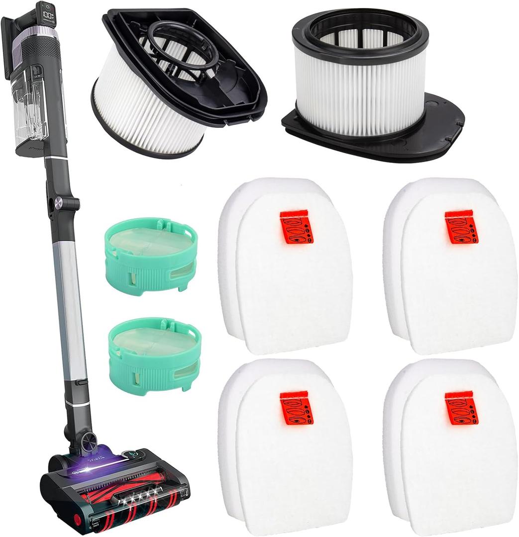 IZ862H for Shark Stratos Filter Replacements: Vacuum Filters for Shark Stratos Cordless Vacuum, 2 HEPA Filters + 4 Foam Felt Filter + 2 Replace Shark Stratos Odor Neutralizer Cartridge, White 8 Pack