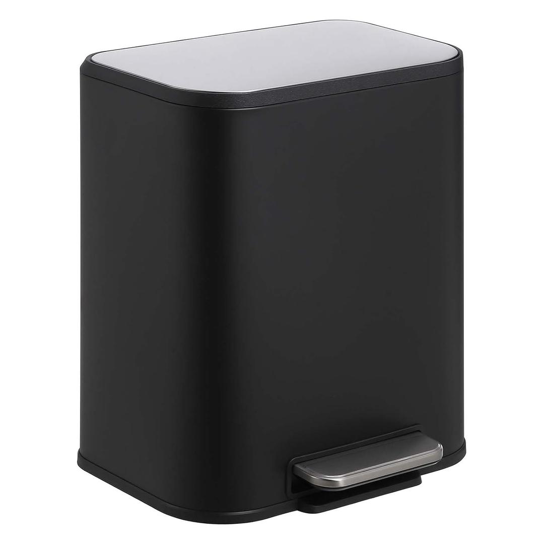 Takywep Kitchen Trash Can, 20L/5.3 Gal Stainless Steel Pedal Garbage Can with Soft Close Lid & Removable Inner Bucket, Rectangular Waste Bin Wastebasket for Kitchen Office Bedroom Bathroom, Black