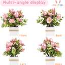 JIALEIXI Easter Decorations, 2 PCS Easter Artificial Flower Egg Potted Table Decorations, for Home Farmhouse Fireplace Holiday Spring Summer Indoor Party Decor. (Pink)
