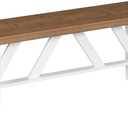 HOOBRO Bamboo Dining Bench, 39.4 inch Farmhouse Kitchen Table Bench, Solid Bamboo Dining Room Bench for Kitchen, Living Room, Bedroom, Hallway, Sturdy and Stable, Walnut and White WH17CD01