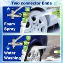 Pressure Washer Foam Cannon & Dual Connector Accessory, Double Tip Attachment for Pressure Washer Soap Cannon, 7 Power Washer Nozzle Tips, 1/4 Quick Connect, 4000 PSI Car Foam Sprayer