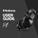 Skullcandy Riff On-Ear Wired Headphones, Convenient for Travel with 3.5mm AUX Plug, Built-in Microphone, Foldable Lightweight Comfortable Design, Durable Headband, Reliable Simplicity - Black