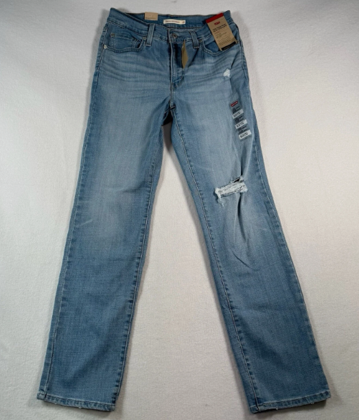 Levis Jeans Womens 31 Blue 724 High Rise Straight Stretch NWT
