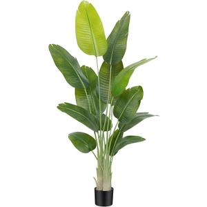 Lifelike Bird of Paradise Artificial Plant,6ft Faux Banana Leaf Tree with 13 Trunks - Perfect Indoor Silk Floor Plant for Home Decor in Living Room, Office, and Bedroom 1Pack