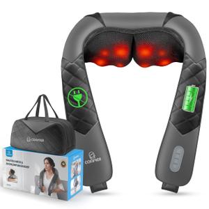 COMFIER Cordless Neck Massager with Heat, Back Massager for Pain Relief deep Tissue, 3D Shiatsu Neck Shoulder Massage with Carry Bag, White Elephant Gift for Adult