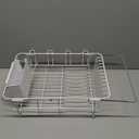 JASIWAY Dish Drying Rack in Sink, Small Dish Drainers for Inside Sink, Over The Sink Dish Racks, Stainless Steel Drying Rack with Utensil Holder, White