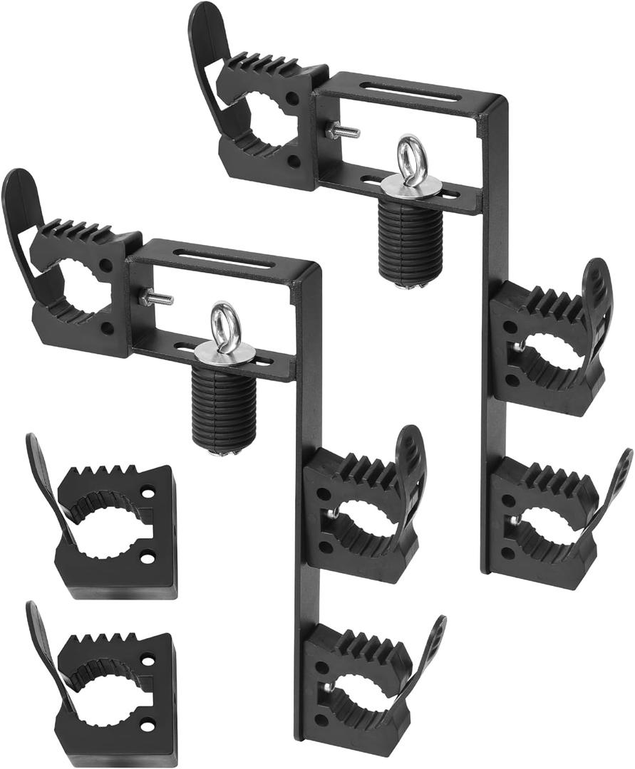Dual Tool Hooks Rack Mount Compatible with Polaris Ranger UTV Tool Holder Bed Mount Shovel Holder for General Dual Tool Hooks, Storage 3 Tools