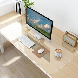 Clear Desk Mat, Non-Slip PVC Desk Protector Mat with Round Edge, Heat Resistant & Waterproof Clear Desk Writing Mat for Home and Office (23.6"*15.7")