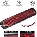 7.5 inch Aluminum Housing Red Stop Brake Turn Signal LED Trailer Lights 24LEDs Waterproof Surface Mount Side Marker Lights for Truck Tractor Motorcycle Jeep RV, 2Pcs