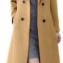 UNIQUE21 Notch Lapel Pea Coats for Women's Classic Double Breasted Winter Coats XS