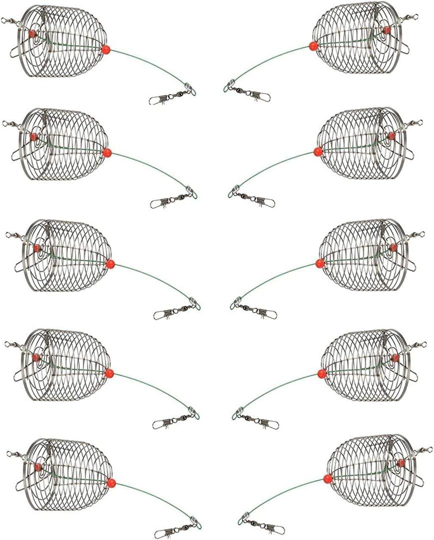 10Pcs/Pk Carp Fishing Bait Trap Cage Feeder Basket Holder Coarse Lure Feeder Carp Fishing Tackle Kit