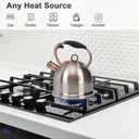 Whistling Stovetop Tea Kettle Food Grade Stainless Steel, Hot Water Fast to Boil for Stove Top-3.0Q (Silver-RW)