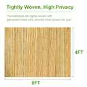 Bamboo Fence 4 ft H x 8 ft L x 0.75 in D, Natural Bamboo Privacy Screen 4 Feet High, Outdoor Or Indoor Divider Decorative Fence Rolls for Patio, Balcony, Garden and Border Pool (4ft H x 8ft L)