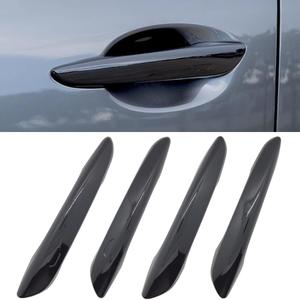 No Adhesive Car Door Handle Cover Protector Compatible for 2020 2021 2022 2023 2024 2025 2026 Mazda 3 CX-30 2023 2024 2025 2026 CX-50 Accessories (1. Glossy Black)