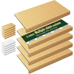 5 Tier PVC Wire Shelf Covers  Faux Wood Grain Wire Rack Covers for Shelves, Shelf Liners for Pantry, Closet, Bathroom & Kitchen, Waterproof Scratch Resistant Easy Install, 35"16",Original Wood